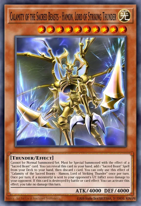 Hamon, Lord of Striking Thunder - Sacred Beast of Sinful Catastrophe trading card