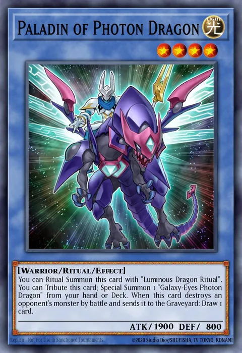 Paladin of Photon Dragon trading card