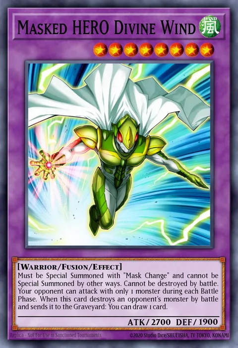 Masked HERO Divine Wind trading card
