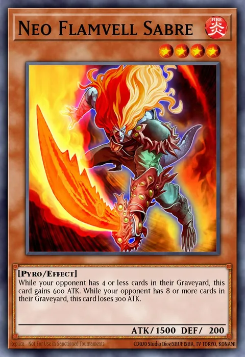 Neo Flamvell Sabre trading card