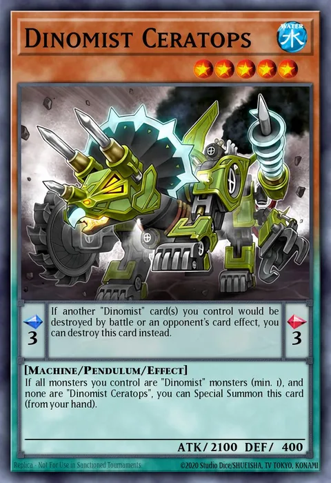 Dinomist Ceratops trading card