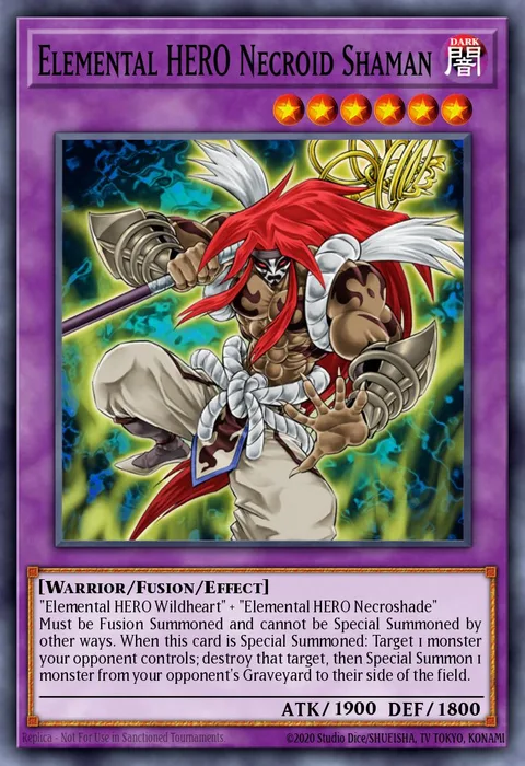 Elemental HERO Necroid Shaman trading card