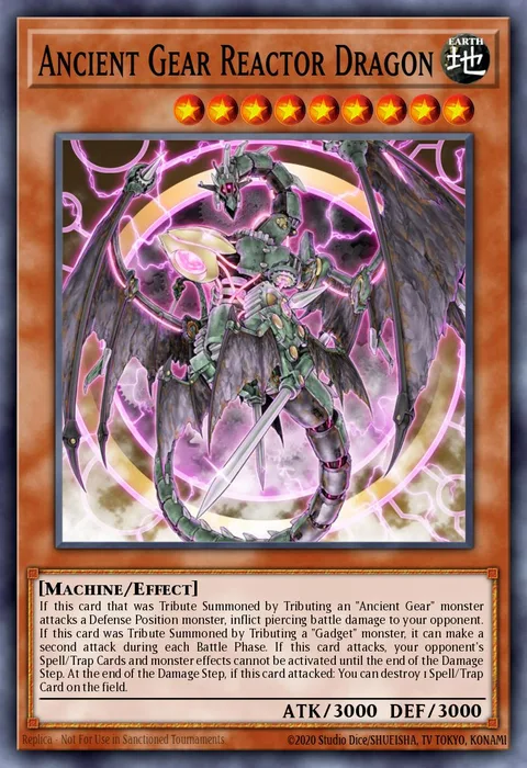 Ancient Gear Reactor Dragon trading card