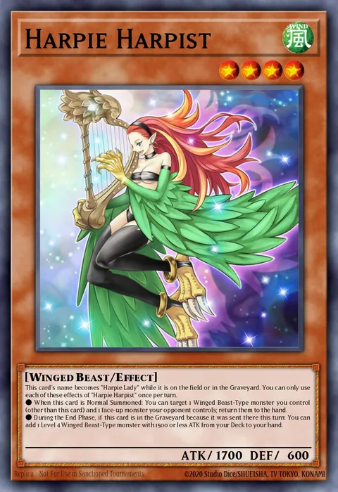 Harpie Harpist trading card