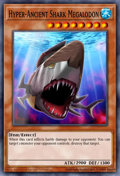 Hyper-Ancient Shark Megalodon trading card