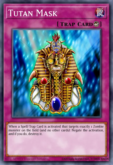 Tutan Mask trading card