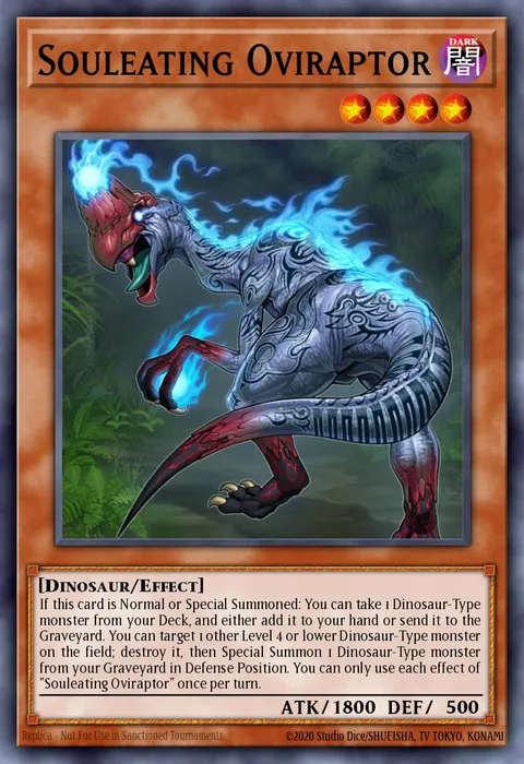 Souleating Oviraptor trading card