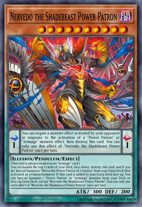 Nervedo the Shadebeast Power Patron trading card