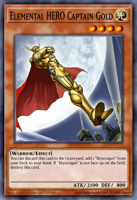 Elemental HERO Captain Gold trading card