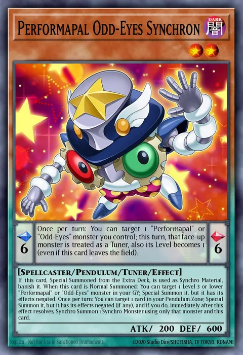 Performapal Odd-Eyes Synchron trading card