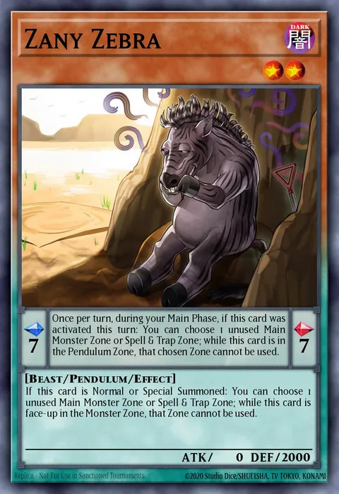 Zany Zebra trading card