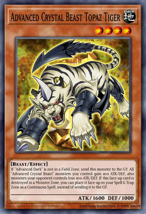 Advanced Crystal Beast Topaz Tiger trading card