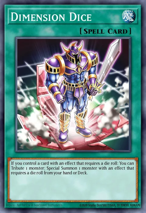 Dimension Dice trading card
