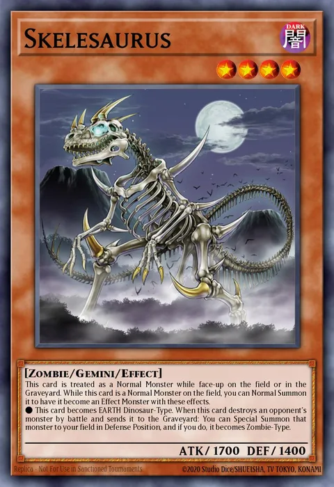 Skelesaurus trading card