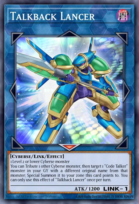 Talkback Lancer trading card