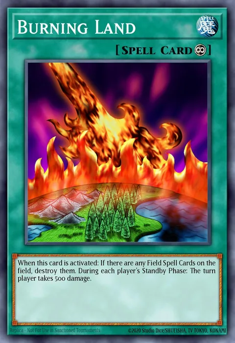 Burning Land trading card