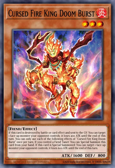Cursed Fire King Doom Burst trading card