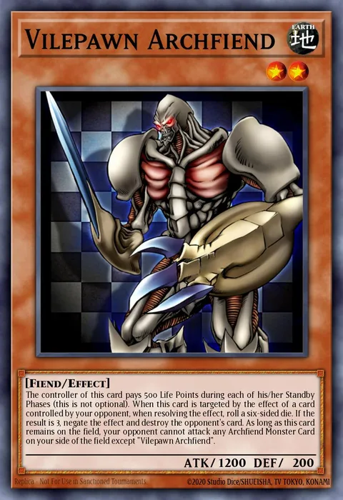 Vilepawn Archfiend trading card