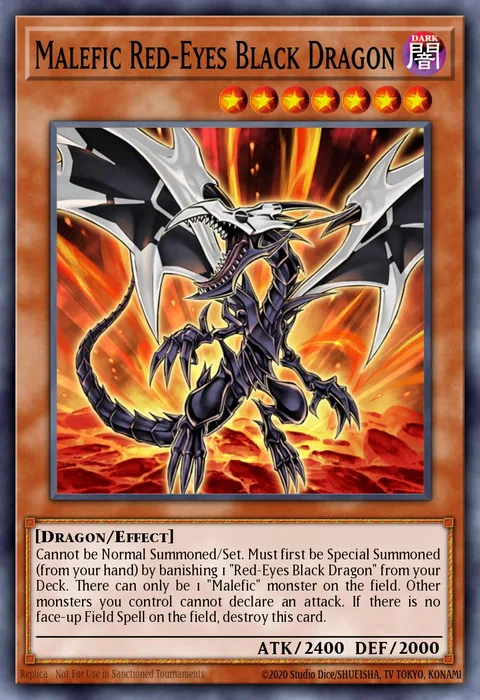 Malefic Red-Eyes Black Dragon trading card