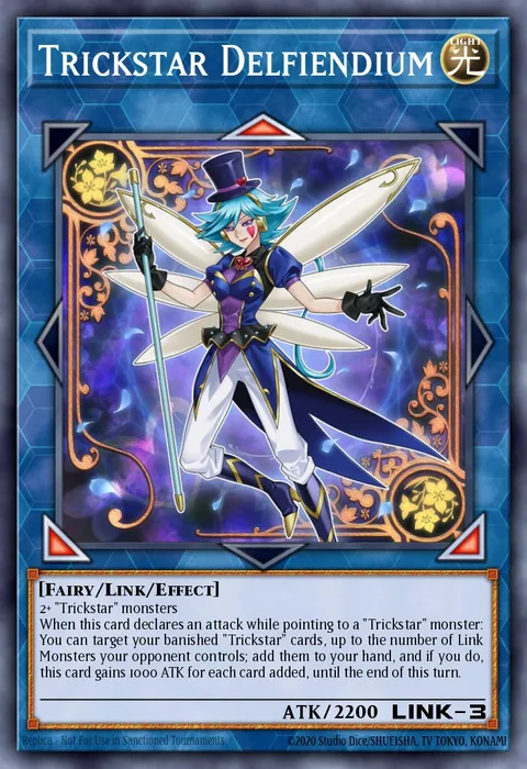Trickstar Delfiendium trading card