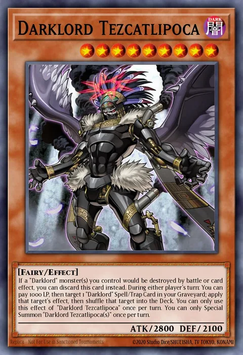 Darklord Tezcatlipoca trading card