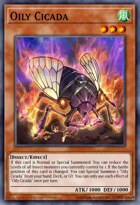 Oily Cicada trading card