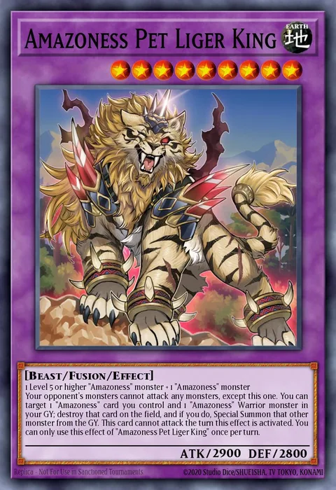 Amazoness Pet Liger King trading card