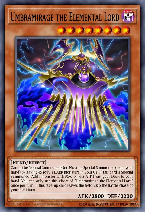 Umbramirage the Elemental Lord trading card