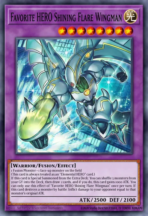 Favorite HERO Shining Flare Wingman trading card