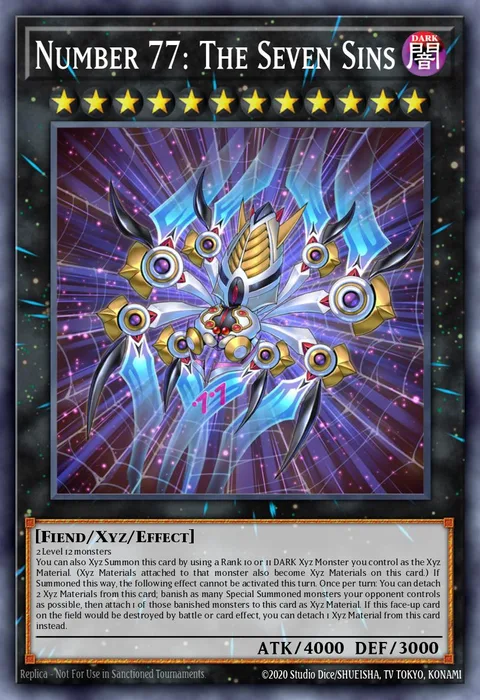 Number 77: The Seven Sins trading card