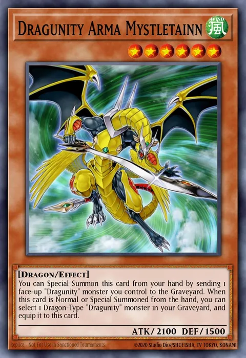 Dragunity Arma Mystletainn trading card