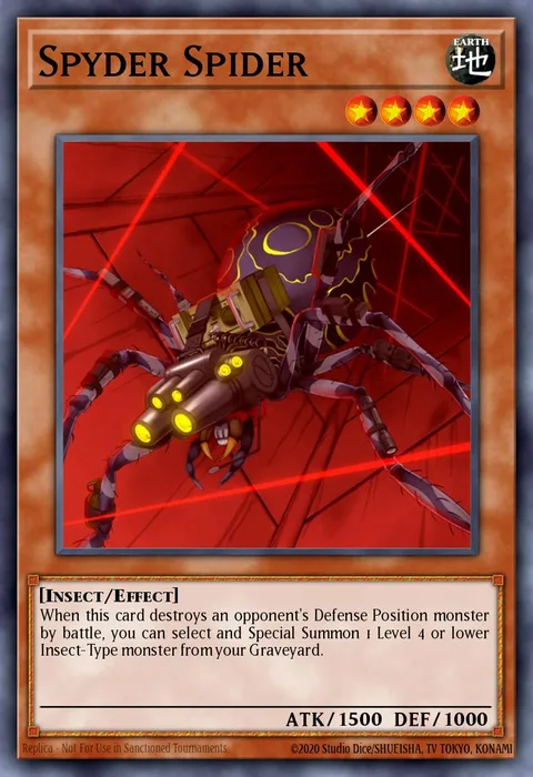 Spyder Spider trading card