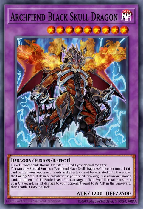 Archfiend Black Skull Dragon trading card