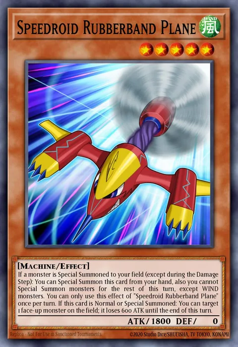 Speedroid Rubberband Plane trading card
