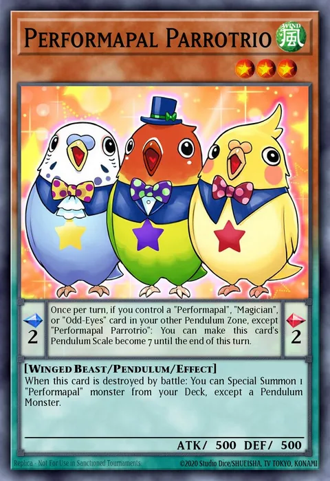 Performapal Parrotrio trading card