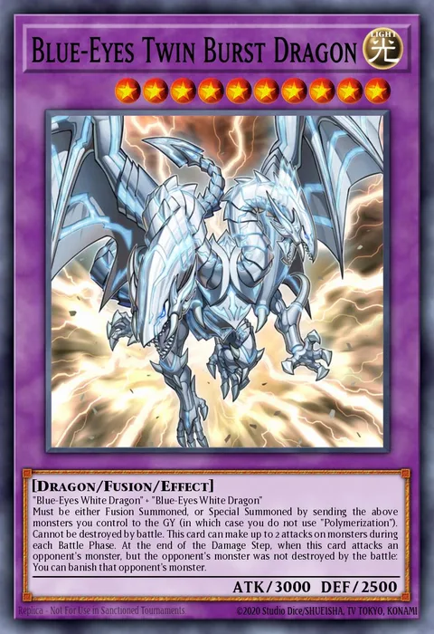 Blue-Eyes Twin Burst Dragon trading card