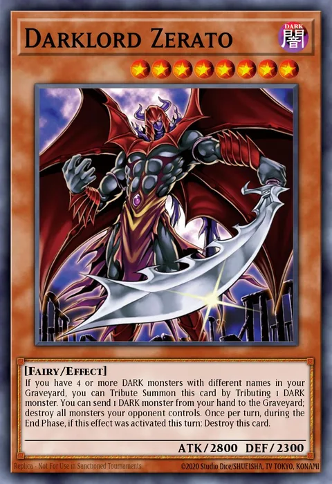 Darklord Zerato trading card