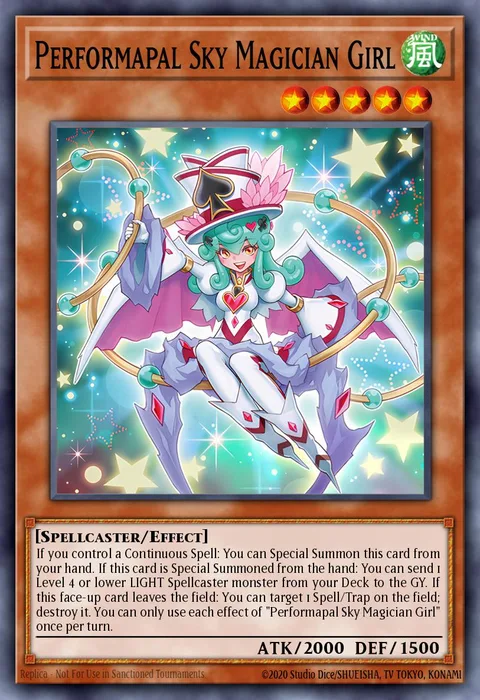 Performapal Sky Magician Girl trading card