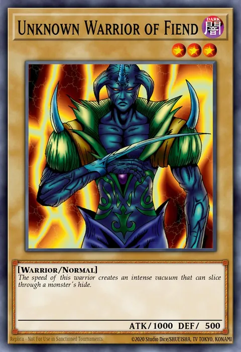 Unknown Warrior of Fiend trading card