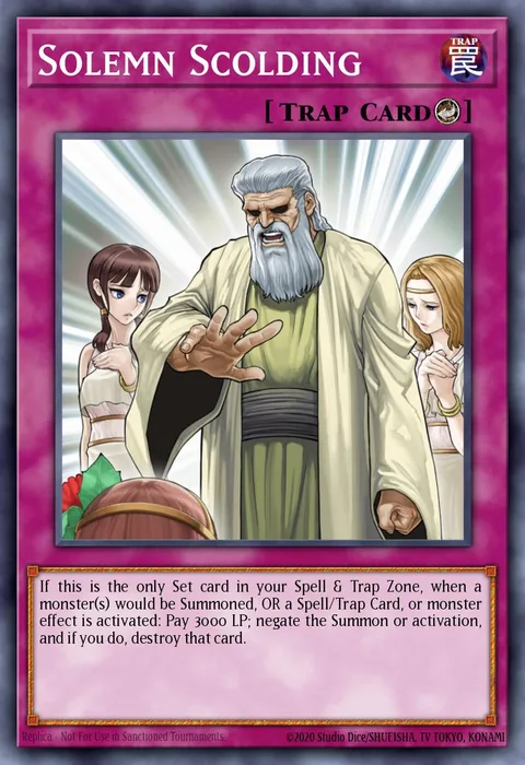 Solemn Scolding trading card