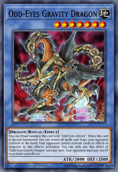 Odd-Eyes Gravity Dragon trading card