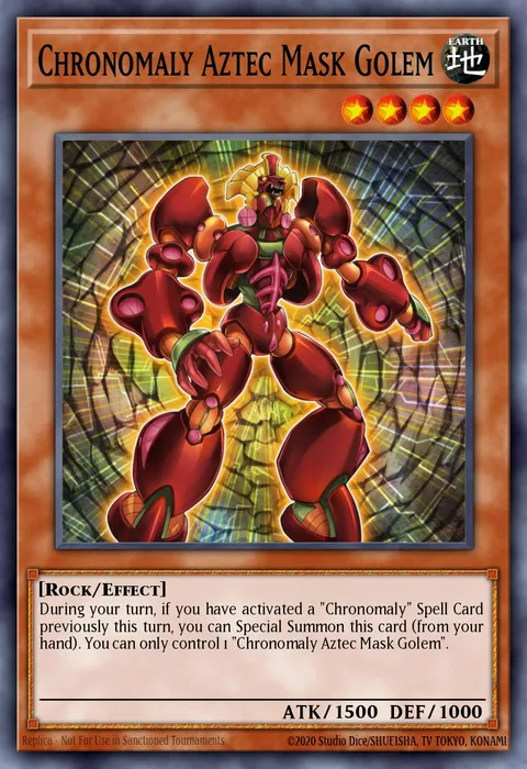 Chronomaly Aztec Mask Golem trading card