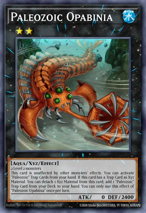 Paleozoic Opabinia trading card