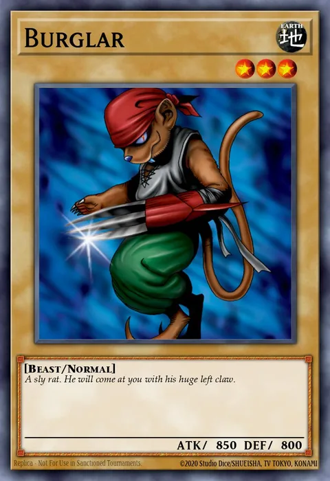 Burglar trading card