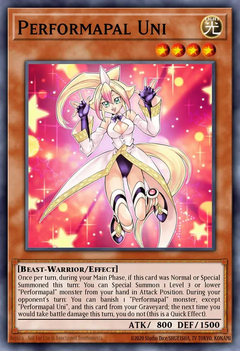 Performapal Uni trading card