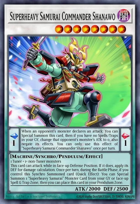 Superheavy Samurai Commander Shanawo trading card