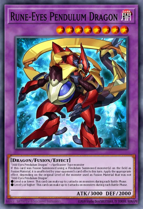 Rune-Eyes Pendulum Dragon trading card