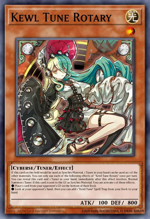 Kewl Tune Rotary trading card