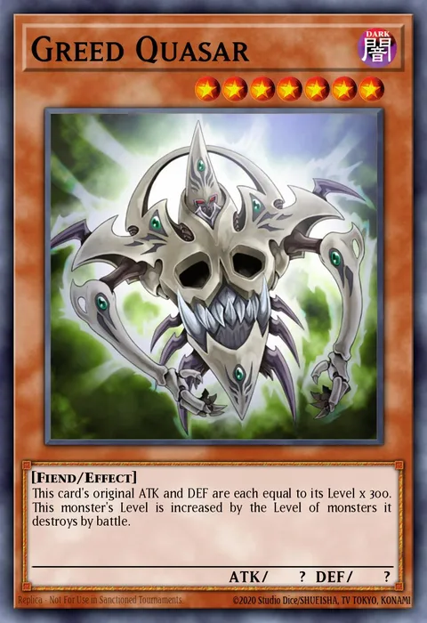 Greed Quasar trading card