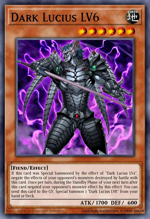 Dark Lucius LV6 trading card